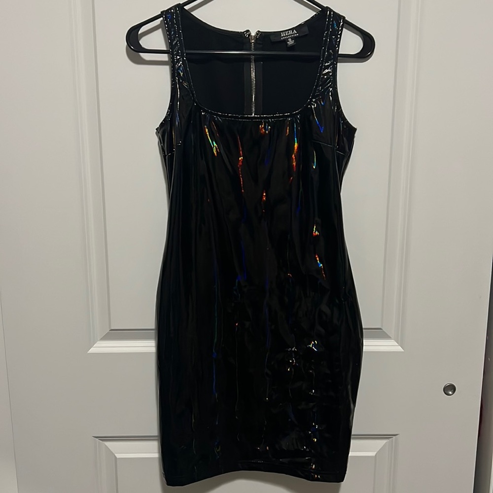 Dolls Kill Holographic Black Dress size S